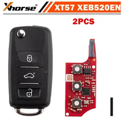 2PCS XHORSE XEB520EN Replaced of XEB510EN B5 Super Remote Key 3 Buttons with XT57 Super Chip for B5 Type for Key Tool Max Pro