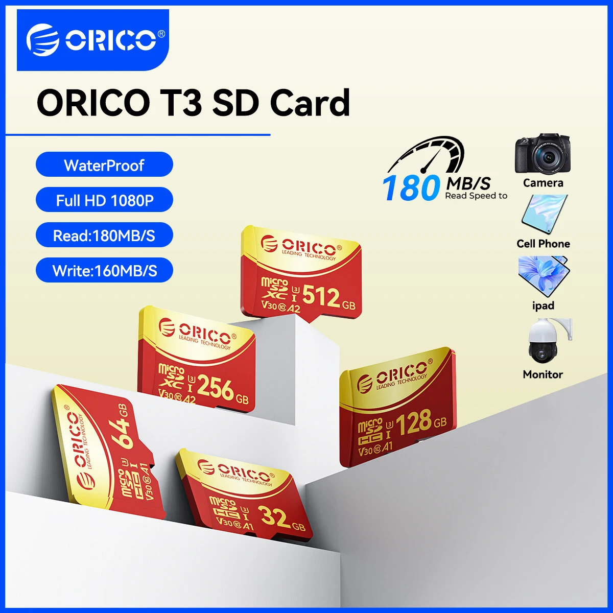

ORICO Extreme PRO TF/Full HD 4K UHD Card Memory Card Micro SD 512GB 256GB 128GB 64GB Class10 TF Card for Camera Drone Dash Cam