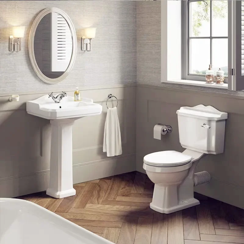 European column basin Old Shanghai retro wash basin Double faucet hole Single faucet hole Optional ceramic washbasin 7804