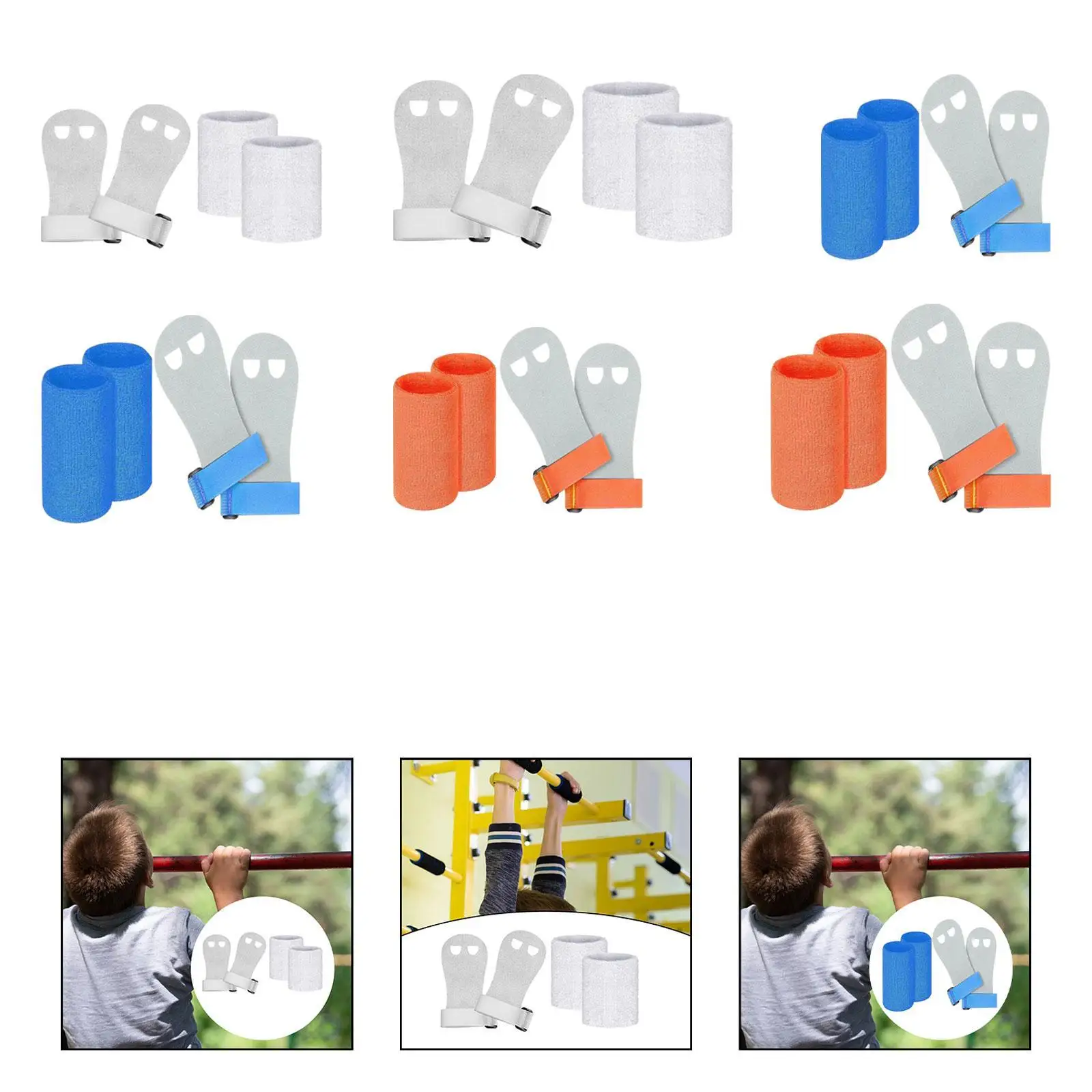 Kids Gymnastics Hand Grips with Wristband Gymnastic Bar Palm Protection for Double Bars, Vaulting Lightweight Multipurpose