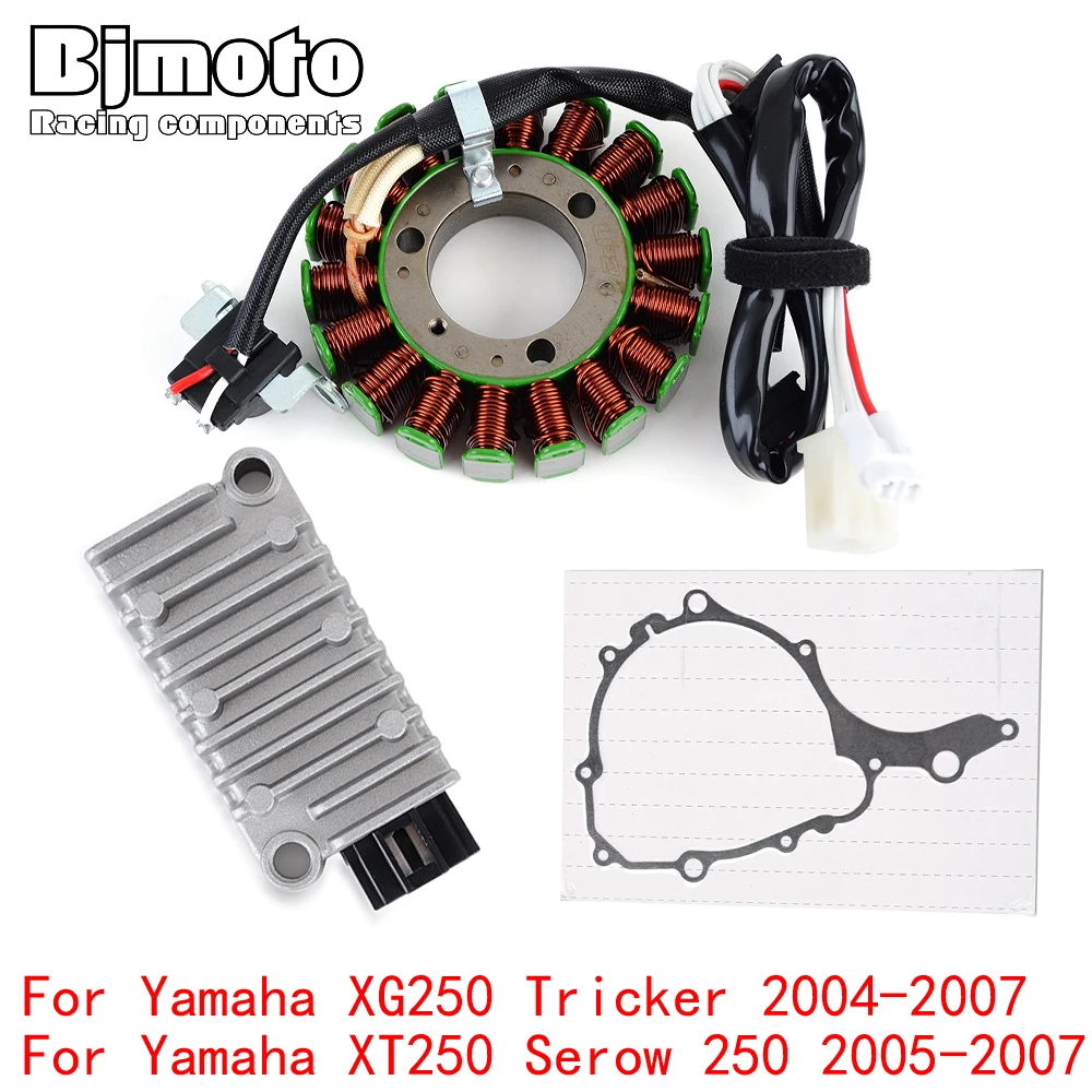 XG XT 250 Engine Stator Coil+Voltage Regulator rectifier For Yamaha XG250 Tricker XT250 Serow 250 2004-2007 With Gasket XG-250