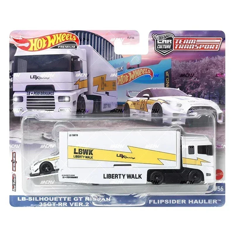 Original Mattel Hot Wheels FLF56 Premium Car Culture Team Transport Liberty Walk Vehicle Model Toys for Boys Collection Kid Gift