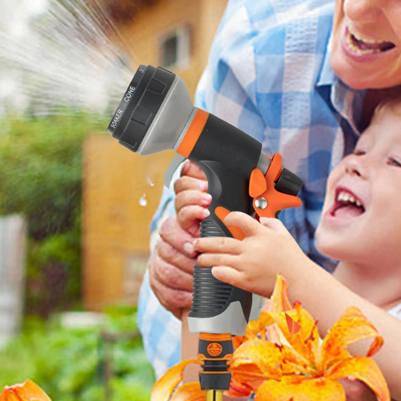 Ugello per tubo da giardino Spruzzatore per testa tubo da giardino 8 modelli di spruzzo regolabili Testa di attacco per irrigazione ad alta pressione per autolavaggio