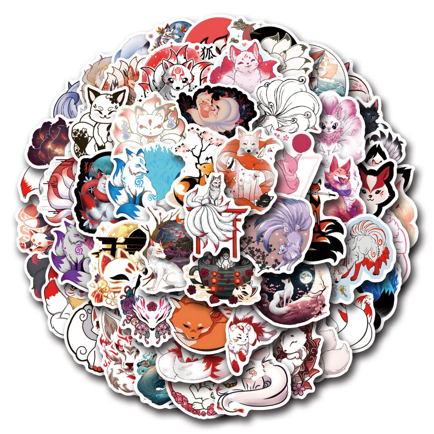 10/30/55PCS Coolการ์ตูนKitsuneสติกเกอร์สําหรับแล็ปท็อปโทรศัพท์กีตาร์สเก็ตบอร์ดอัลบั้มรูปกันน้ําGraffiti Decals