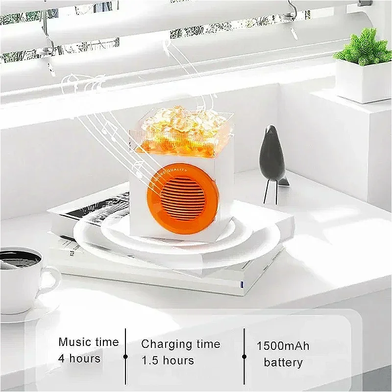 Диффузор для ароматерапии, ночник, HIFI, стереозвук, аудио с хрустальным камнем, настольный беспроводной портативный Bluetooth-динамик BT5.4