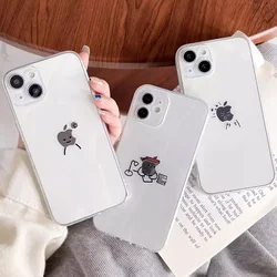 Funny Matchstick Men Clear Phone Case for iPhone 14 13 12 11 15 16 Pro Max Mini XS XR SE2 8 7 Plus 16E Transparent Fundas Covers