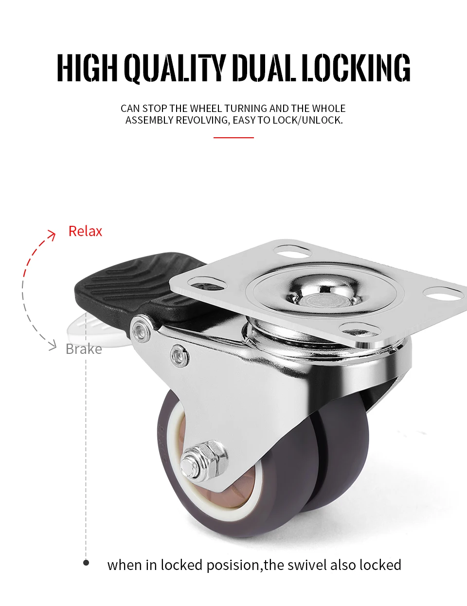 4PCS Swivel Furniture Casters 1.5