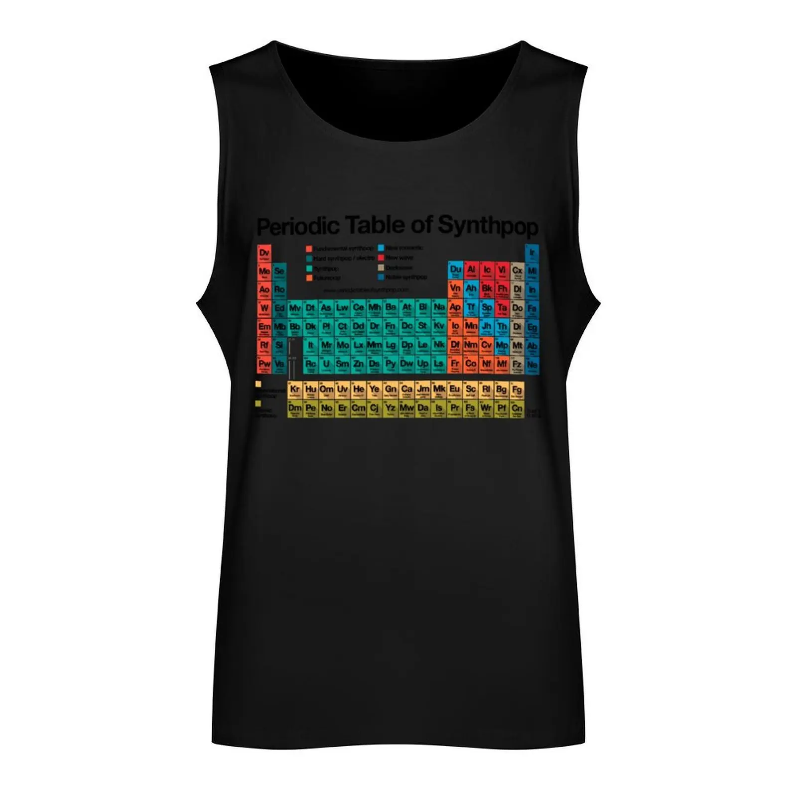 Periodic Table of Synthpop (light background) Tank Top cute tops Men's clothing