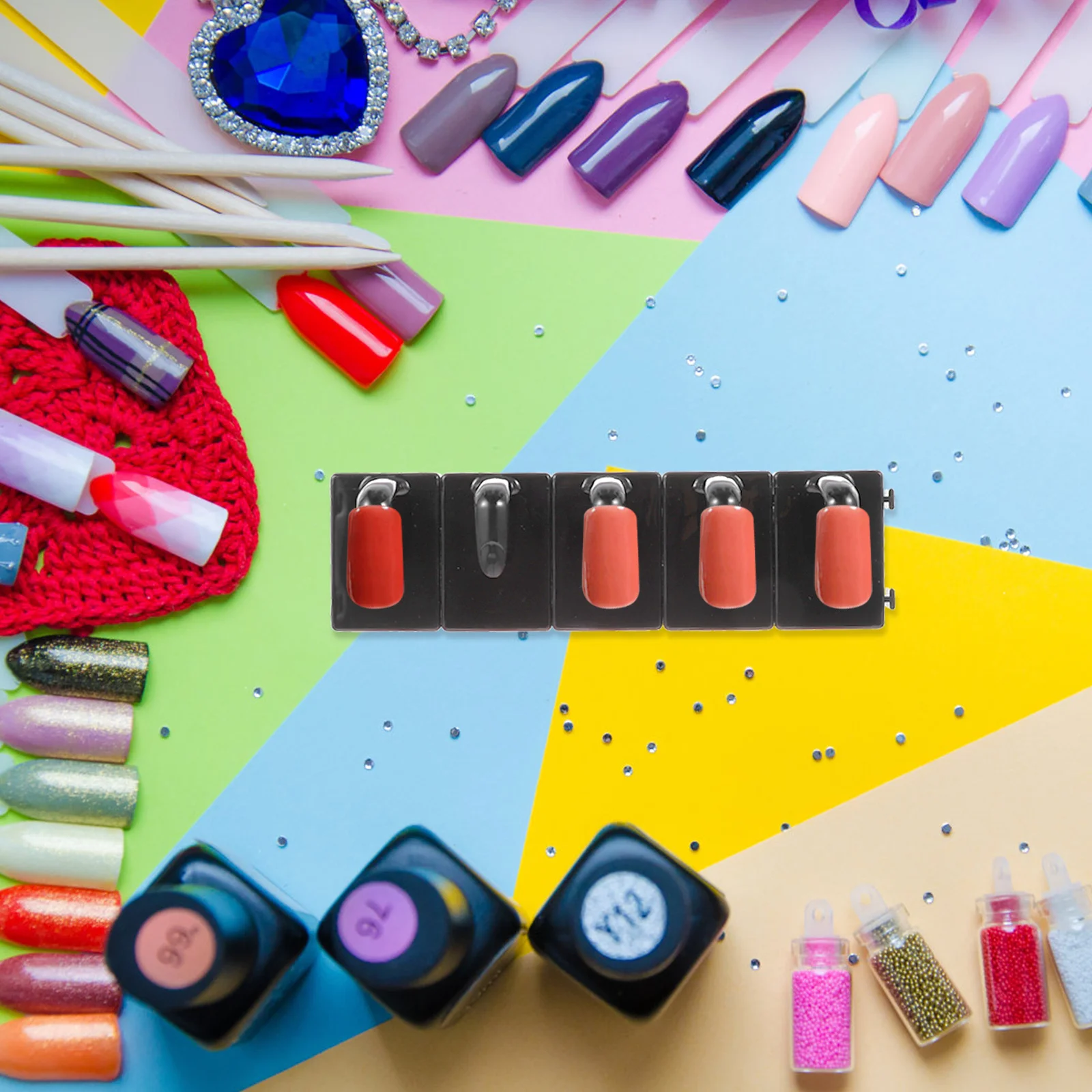 4 pçs suporte de prática da arte do prego bases de plástico cremalheiras de manicure para exibição do salão de beleza diy rack ferramenta suportes de ponta do prego cremalheiras de manicure