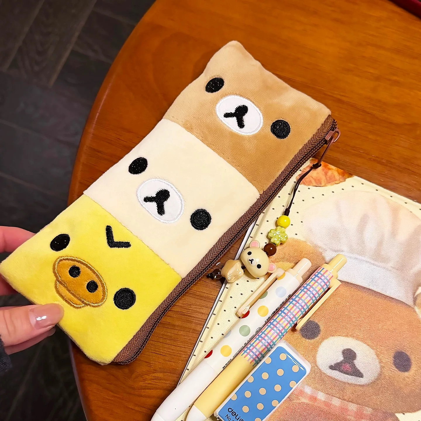 Kawaii Rilakkuma Kiiroitori Pencil Bag Pencil Case Girl Pencil Pouch Pen Bag Cartoon Cute Pencil Cases Storage Bag Festival Gift