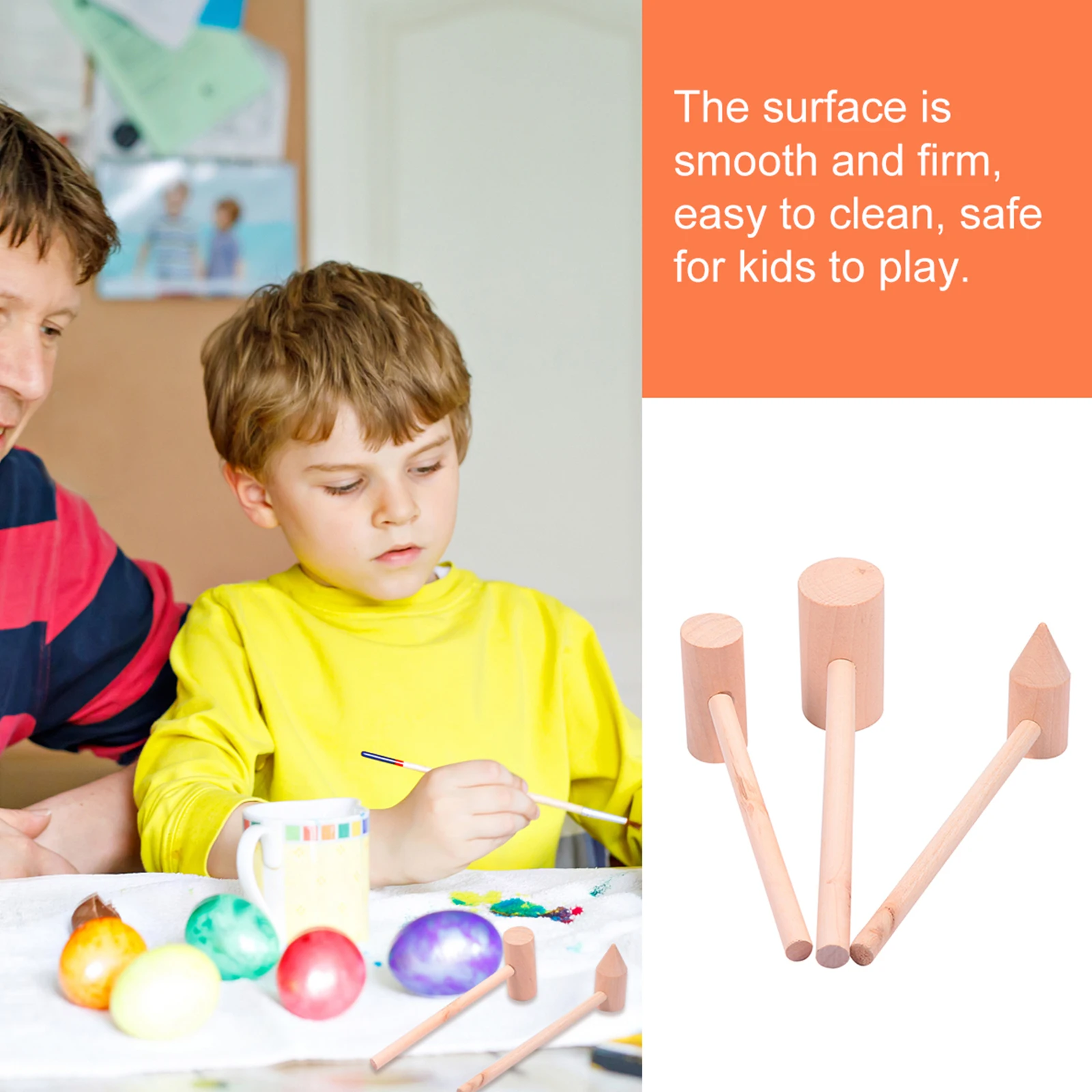 

5pcs Mini Mallets Wooden Hammers Toy Hammers Cake Hammer Smooth Firm Easy Clean Safe Kids Portable Versatile Home Restaurant