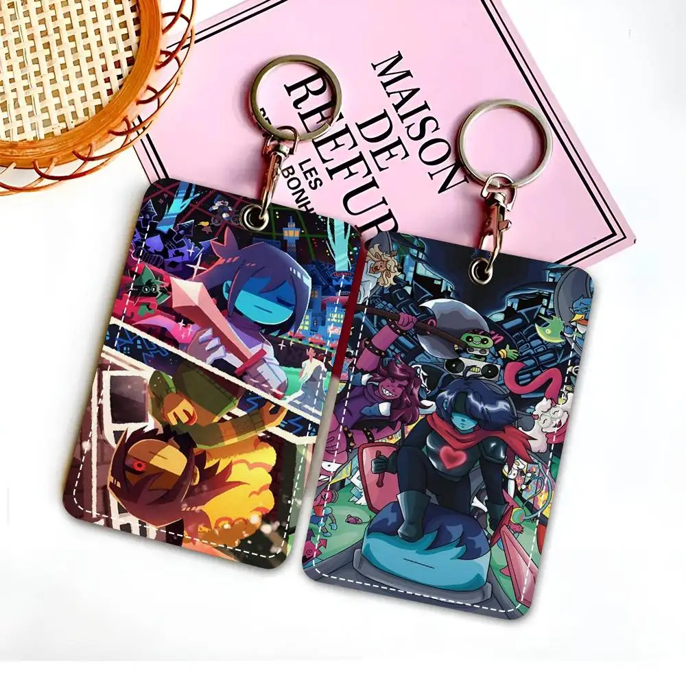 

Держатель для игровой карты Deltarune, применимый к кредитным картам, автобусной карты, мягкий кожаный прямоугольный брелок, защитный чехол