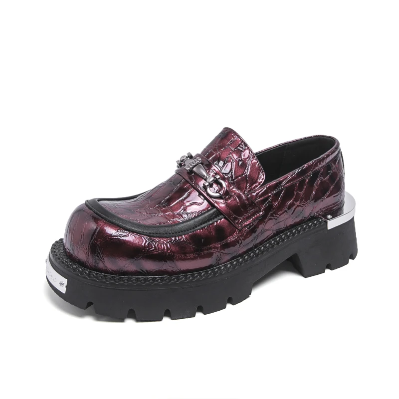 

Мужские лоферы из искусственной кожи с тисненым узором, на толстой подошве, модные, удобные, классические деловые мужские туфли, размеры 37-46