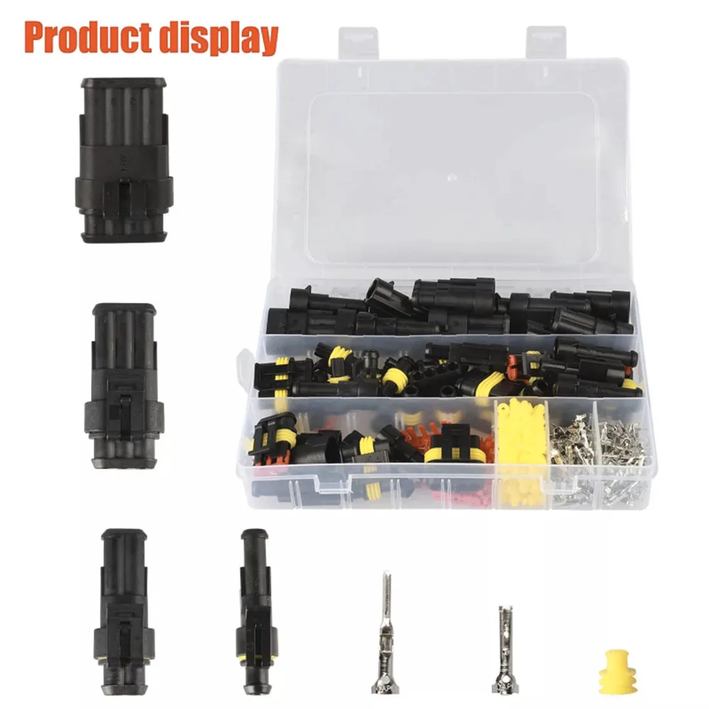 408pcs 33Set Waterproof Automotive Cable Wire Connectors Kit, Car Electrical Wiring Connectors Kit 1/2/3/4 Pin Connector