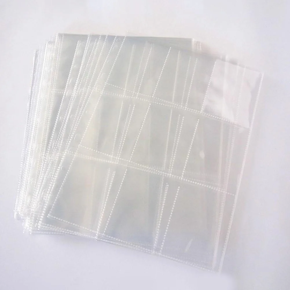 

10 Sheets 9 Grid Photo Card Sleeve Pages Clear Binder Inserts for Photo Album Refill Supplies Memory Preservation Portable