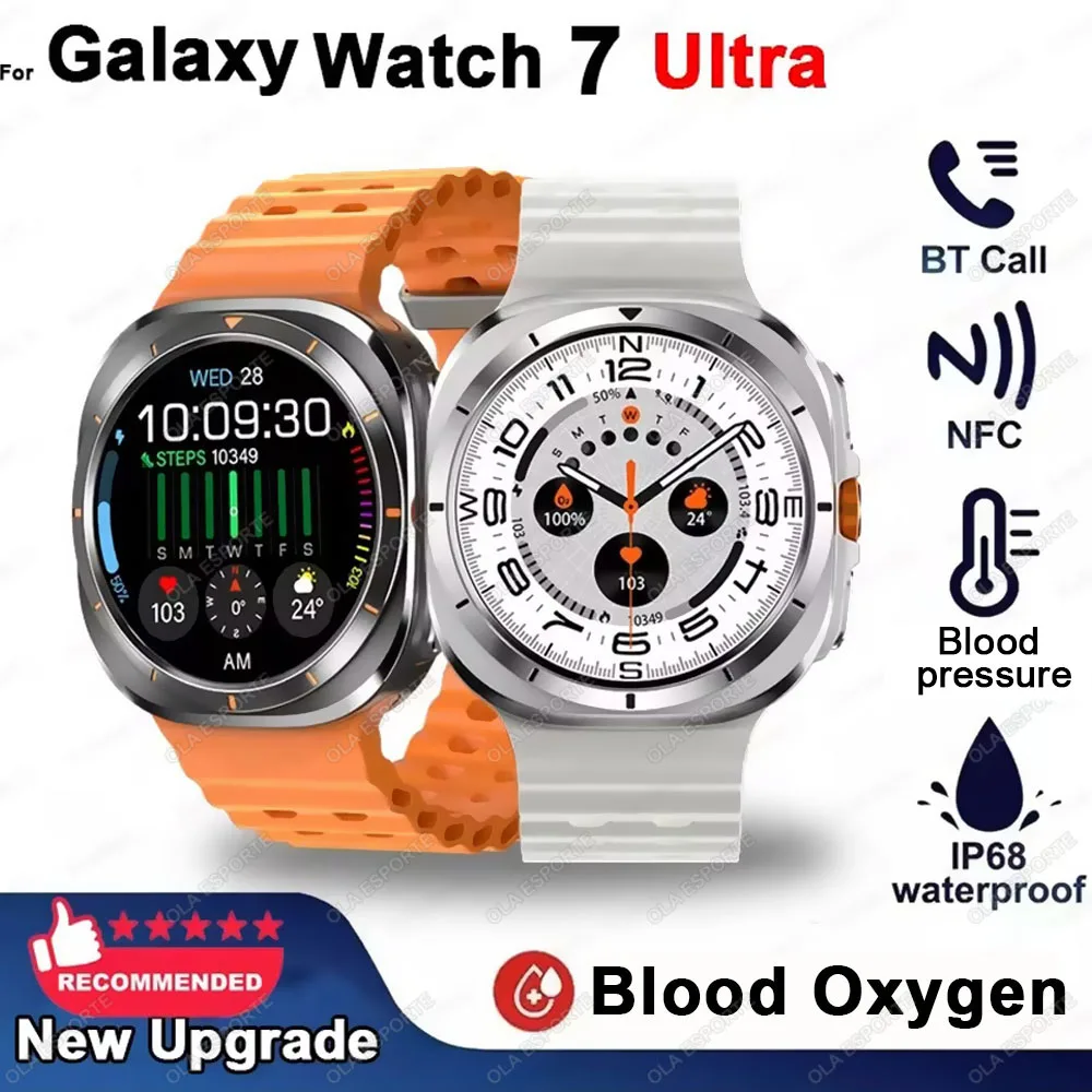 2025 nuevo para Samsun Galaxy 7 AMOLED reloj inteligente hombres glucosa en sangre ritmo cardíaco Bluetooth llamada NFC GPS Tracker hombres deporte