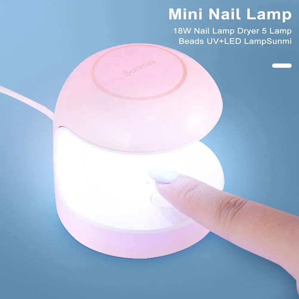 Lâmpada de unha LED USB portátil, Máquina de manicure seca rápida para gel polonês Nail Art, Secador compacto profissional