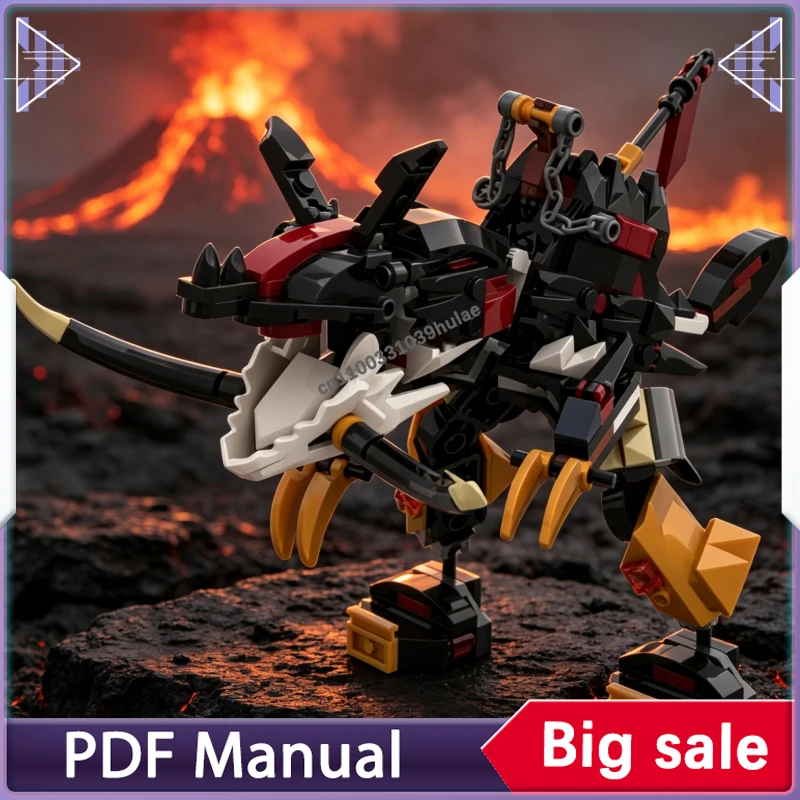 Futuristic Sci‑Fi Animal Mech MOC Building Blocks, Cyber Hound Robot DIY Brick Desktop Display Ornament