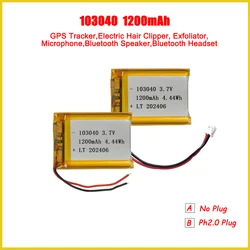 103040 Lipo Battery 1200mAh 3.7V Lithium Batteries For GPS Tracker Electric Hair Clipper Exfoliator Microphone Bluetooth Speaker