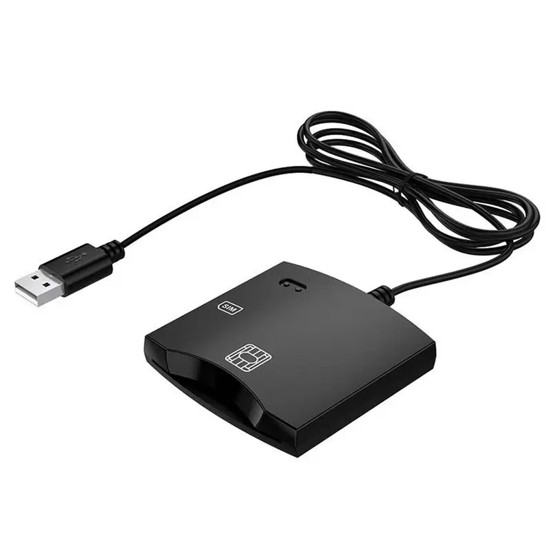 Lector de tarjetas Sim CAC, tarjeta bancaria de identificación, lector de tarjetas USB portátil inteligente, soporte para sistema de PC Windows Linux MacOSs