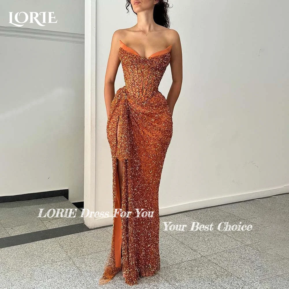 LORIE Formal Evening Dress Saudi Party Dress Prom Dress Sparkly Orange Evening Dress Dresses on Offer Clearance  Cocktail Club