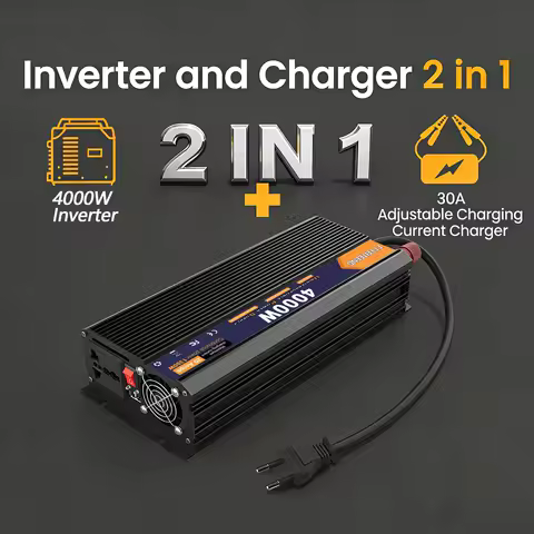 Off Grid 4000W Powerful UPS inverter with charge Universal EU Sockets DC 12V to AC 220V 230V converter transformer