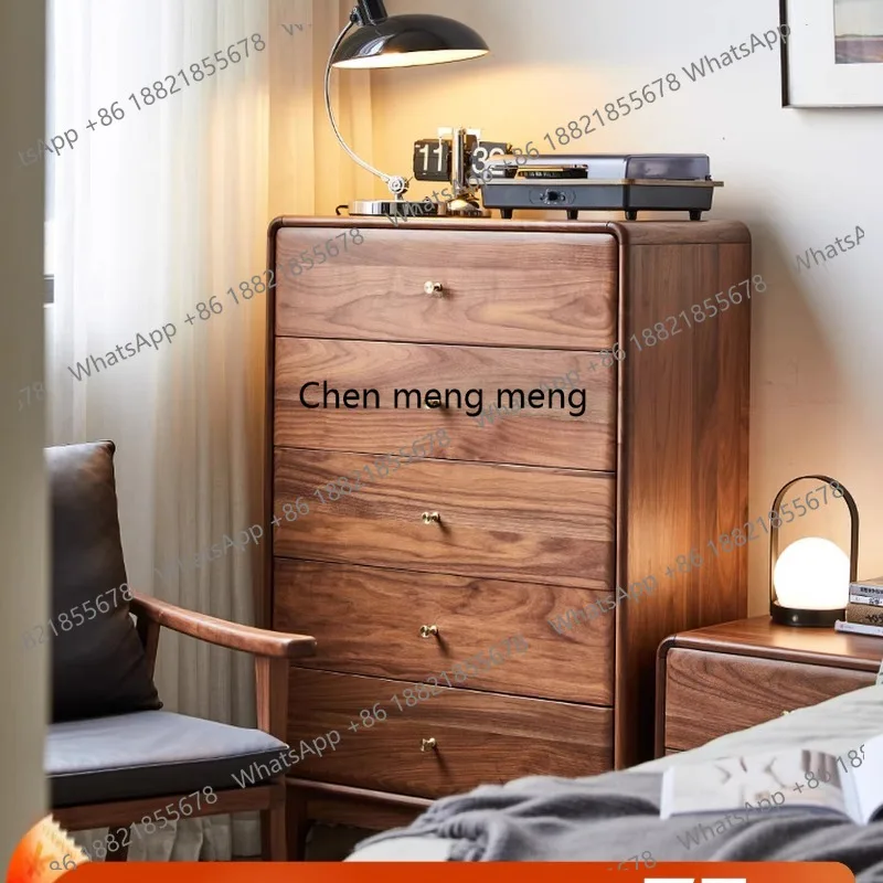 

Solid wood chest of drawers black walnut storage cabinets chest of drawers Nordic storage cabinets bedroom furniture