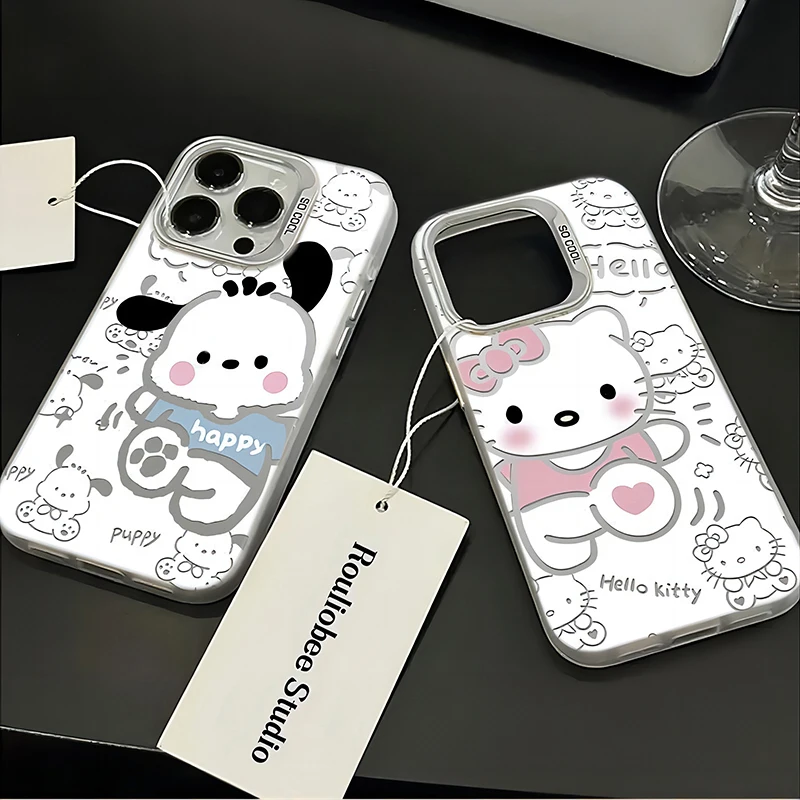 Pochacco Hello Kitty Phone Case for Huawei P30 P40 Mate 40 Pro Nova 7 Honor 50 Lens Creative Border Matte Shockproof Back Cover