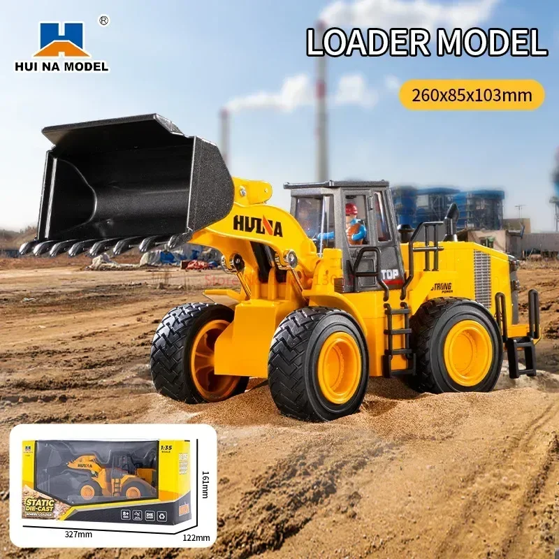 2024 Static Dump Excavator Dump Truck Loader Crusher Simulation Engineering Car 1:35 Children Toys Display Wholesale Gifts