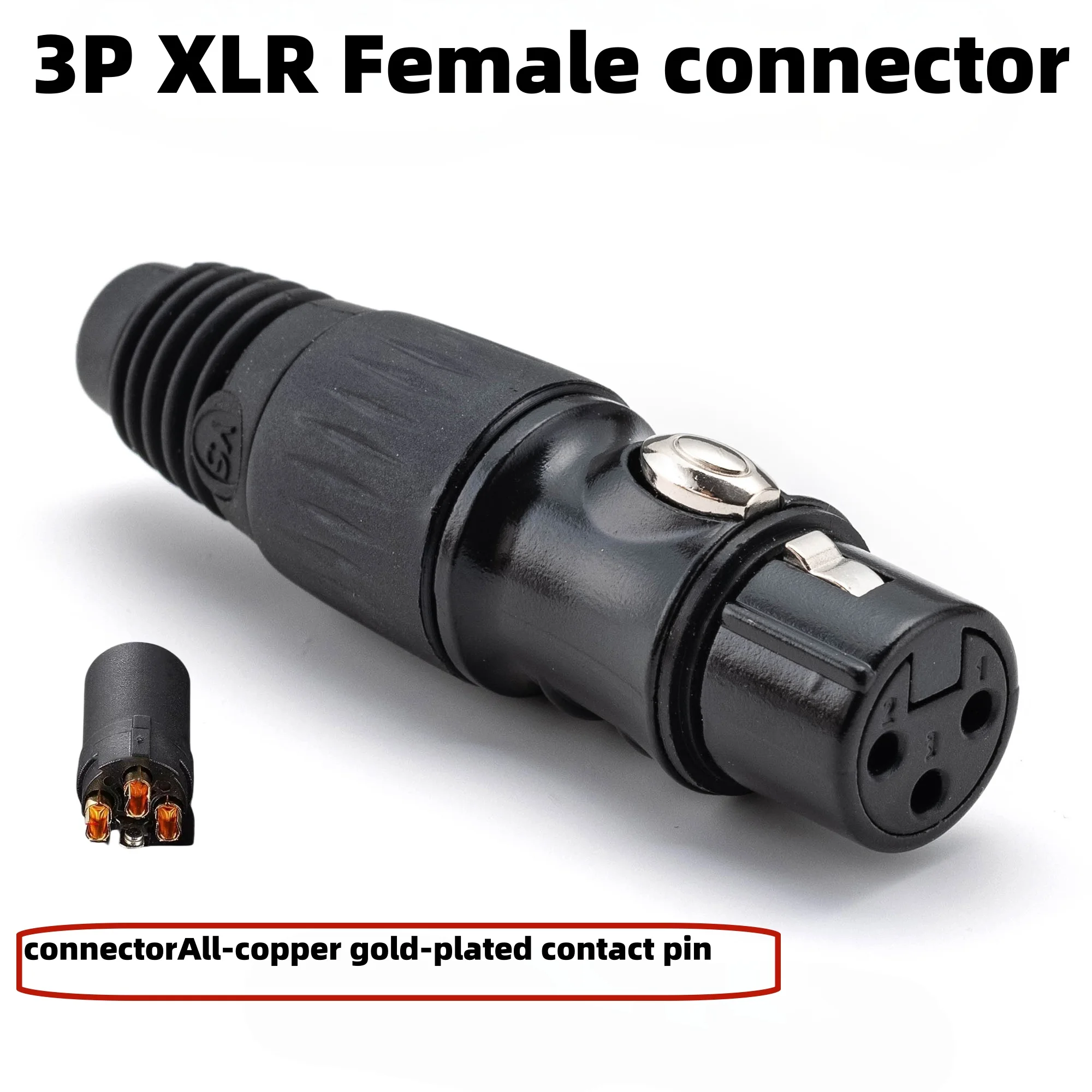 XLR 3 Pin Male to Female Connector Set Gold Plated Microphone Cable Adapter 3Pins Audio Plug for Speaker Mixer