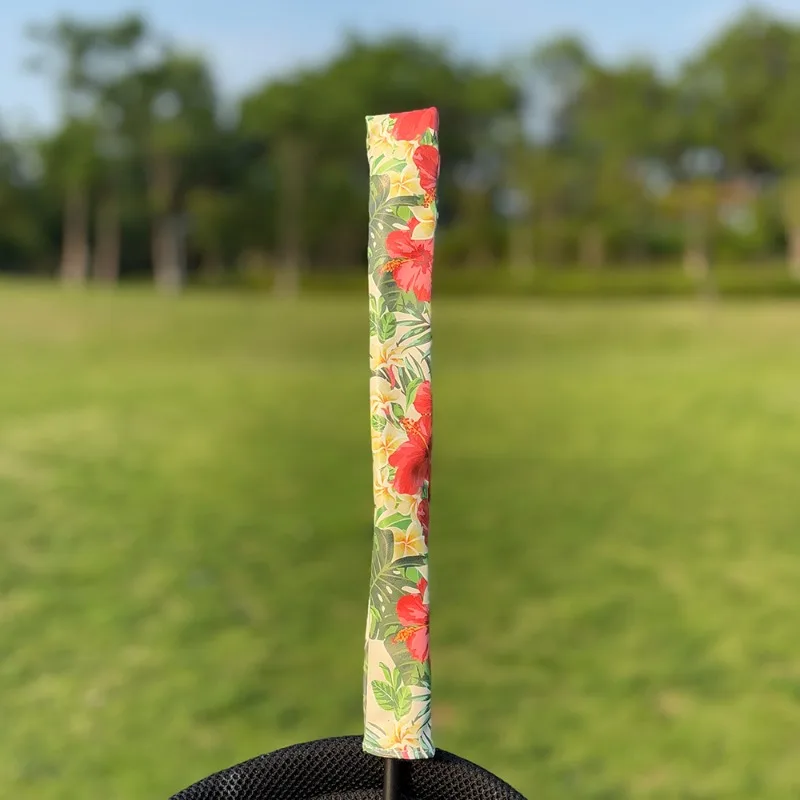 

Теплая тканевая конструкция с цветочным принтом для чехла стержня для позиционирования гольфа, прочная крышка стержня для позиционирования клюшки для гольфа с случайными узорами