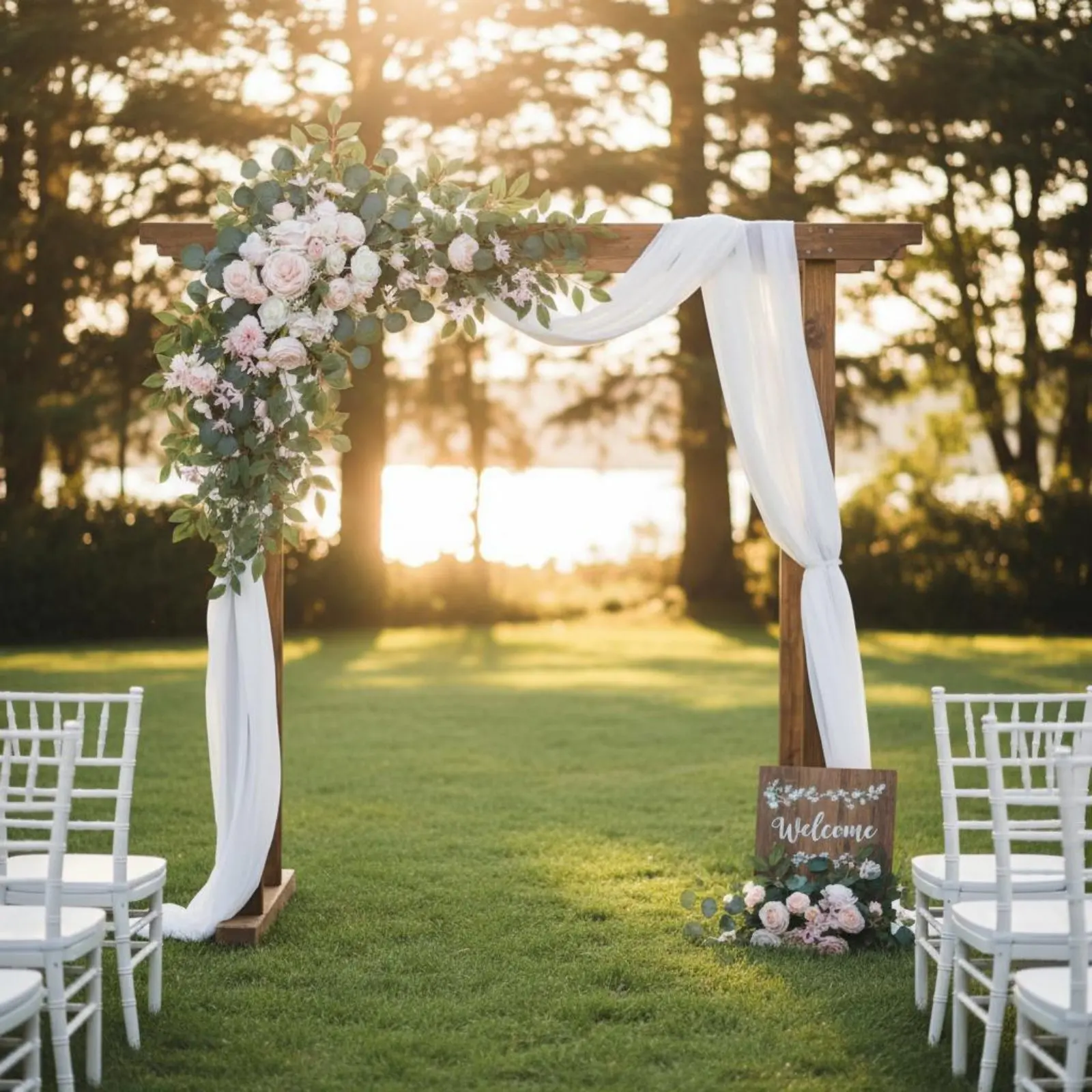 

2 Pieces Wedding Arch Flower Set Elegant Design Wedding Arch Flowers Corner Flower Decoration Reusable for Partners, Outdoor