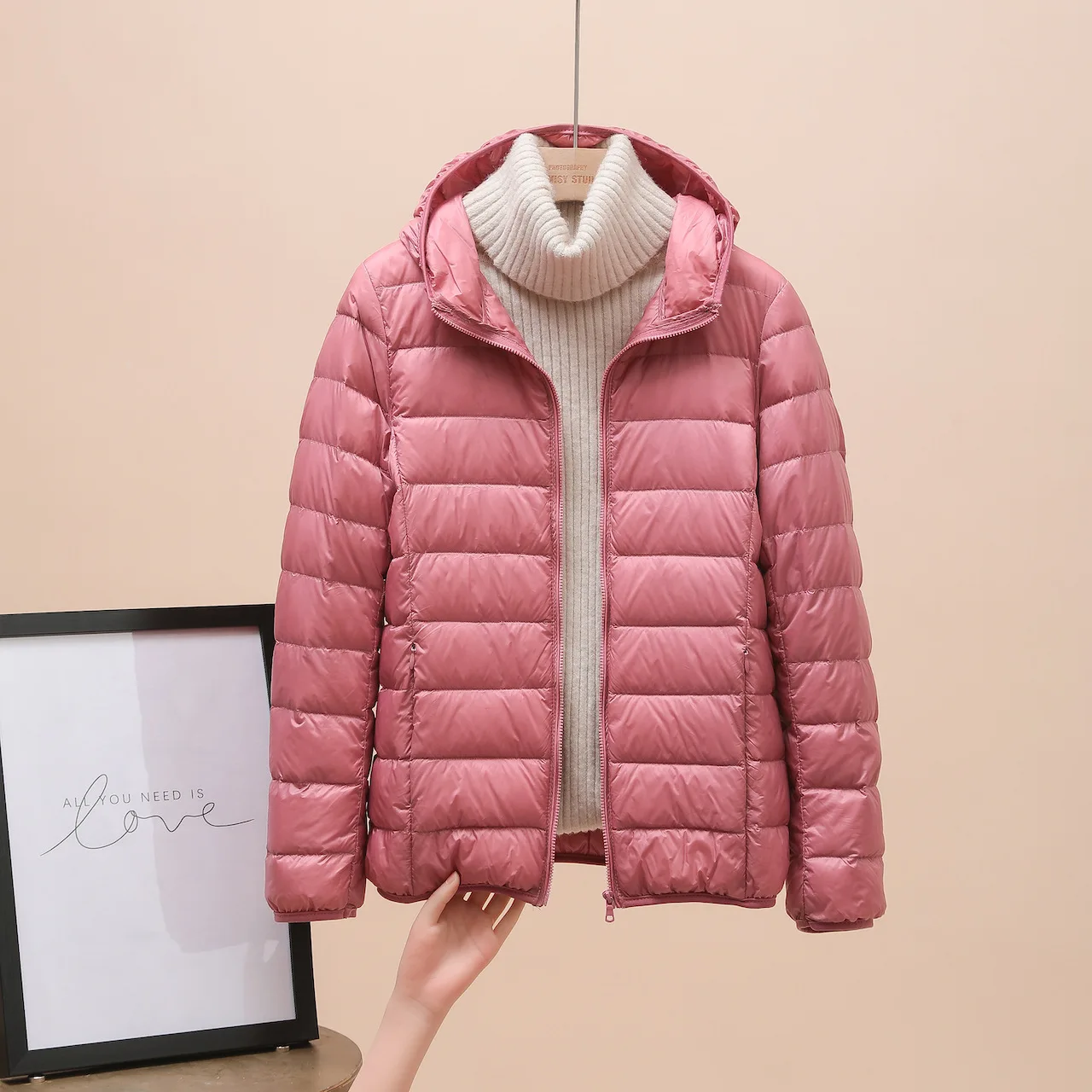 Feminino curto leve para baixo jaqueta quente fino fitwhite pato para baixo casaco portátil puffer jaqueta senhora п onderьто ж onderdelenе JK-081