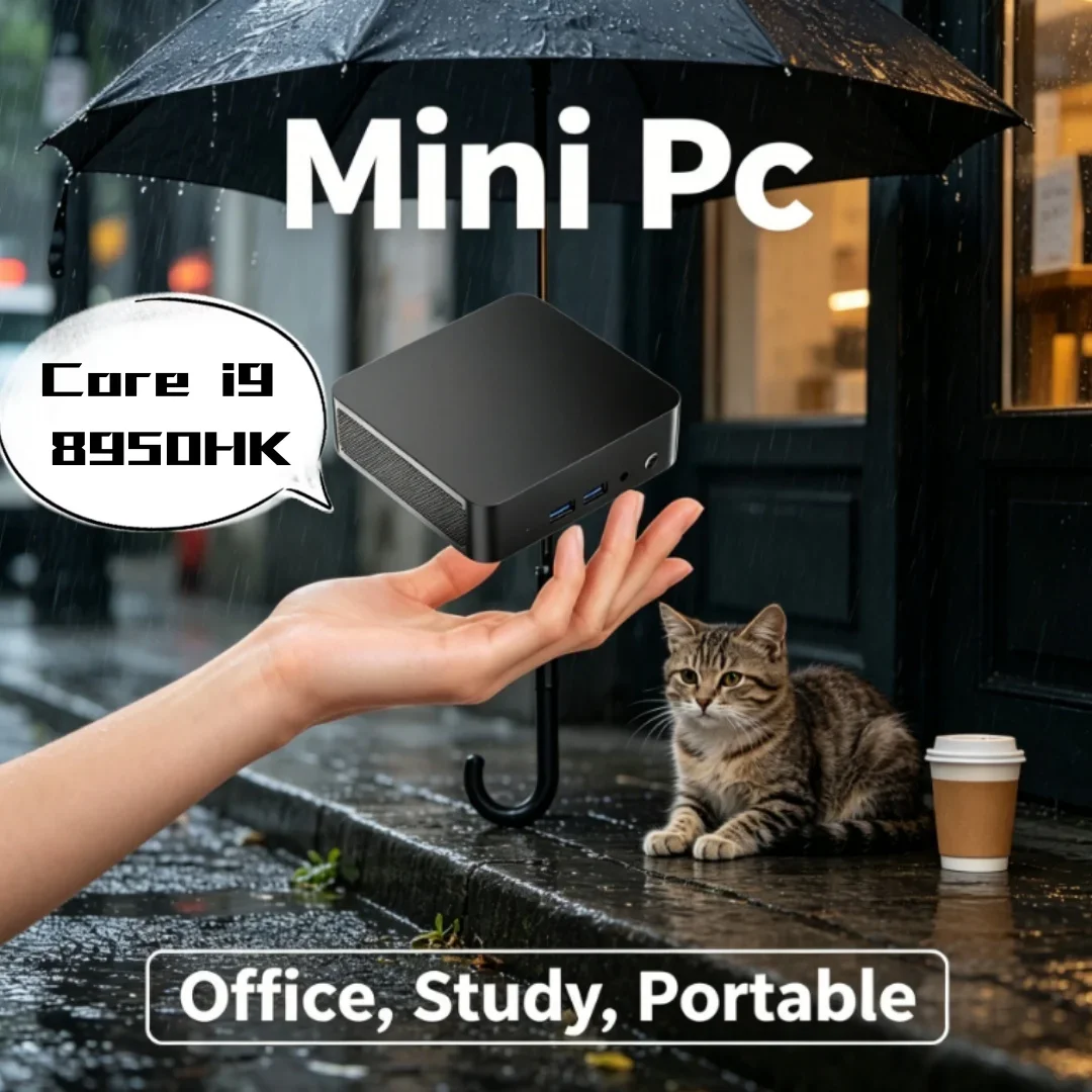 Mini PC Core I9 8950HK de Super Valor com Longa Garantia e Qualidade Confiável, Win11, Display 4K HD, 32GB RAM, SSD de 1TB/2TB, WIFI 6