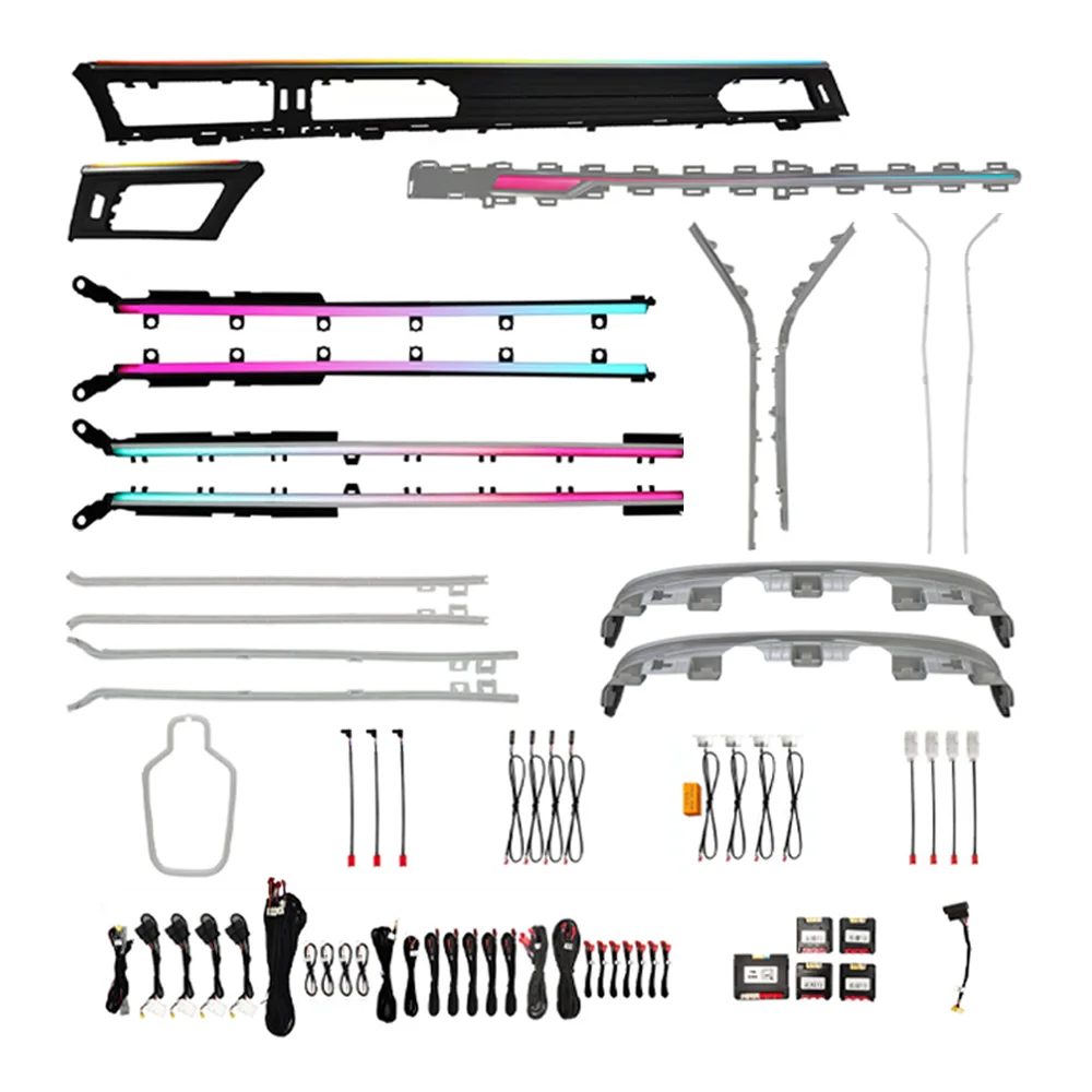 Upgrade 256 Color European Version LED Car Interior Ambiente Light Speaker Trim with for Audi A6 A7 C8 Car Accseeories