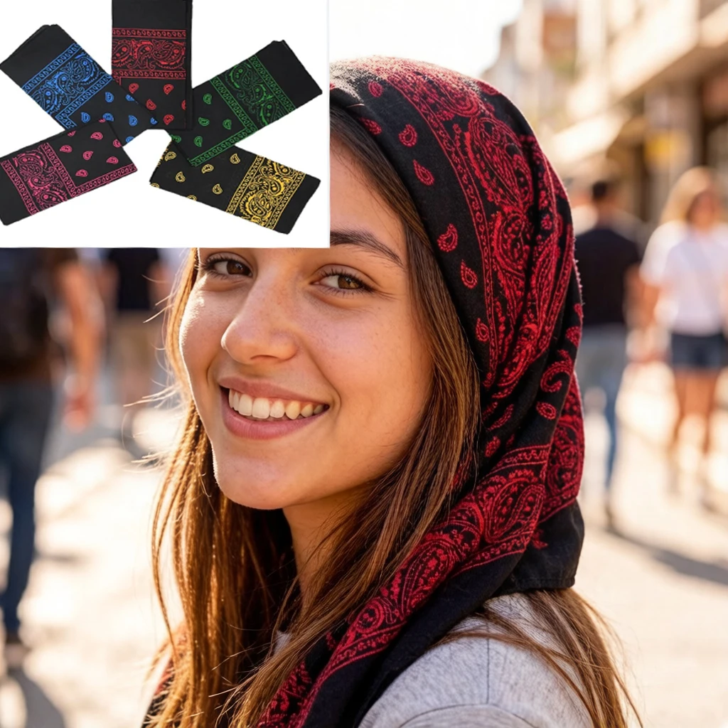 

Cotton Cycling Bandanas Paisley Printed Headscarves Men/Women Various Color Square Scarf Outdoor Sports Mask Headband for bag