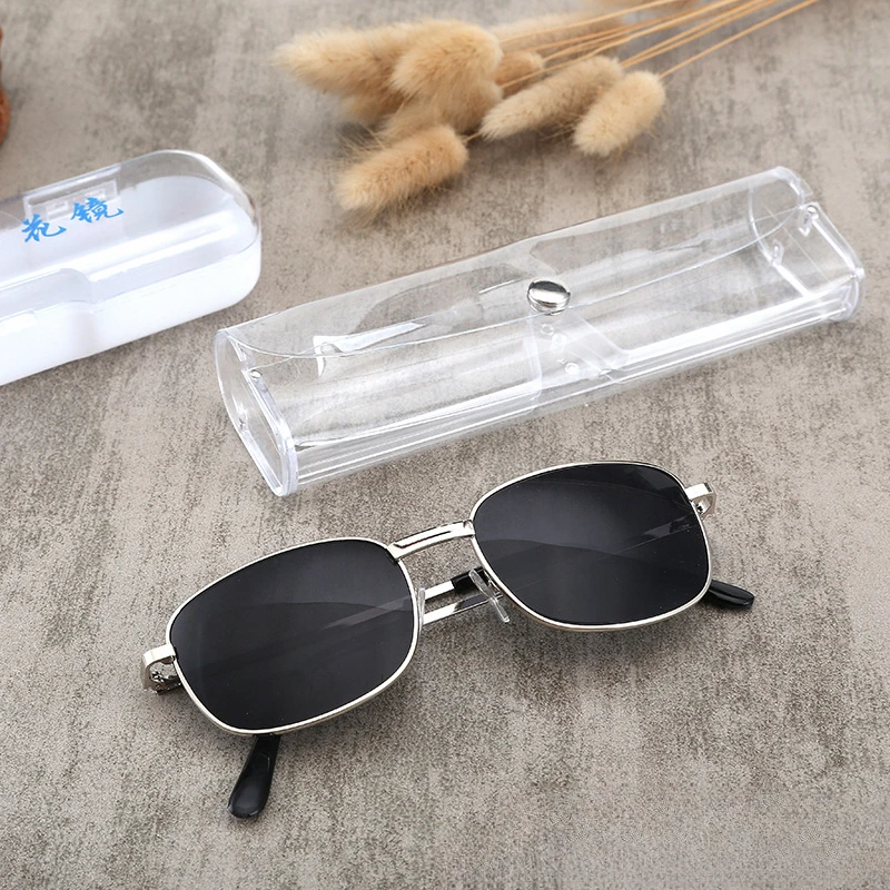 Vintage Sun Glasses High Quality Men\'s Metal Frame Square Sunglasses Gentleman Sunglasses for Men Black Brown Lenses Rectangular