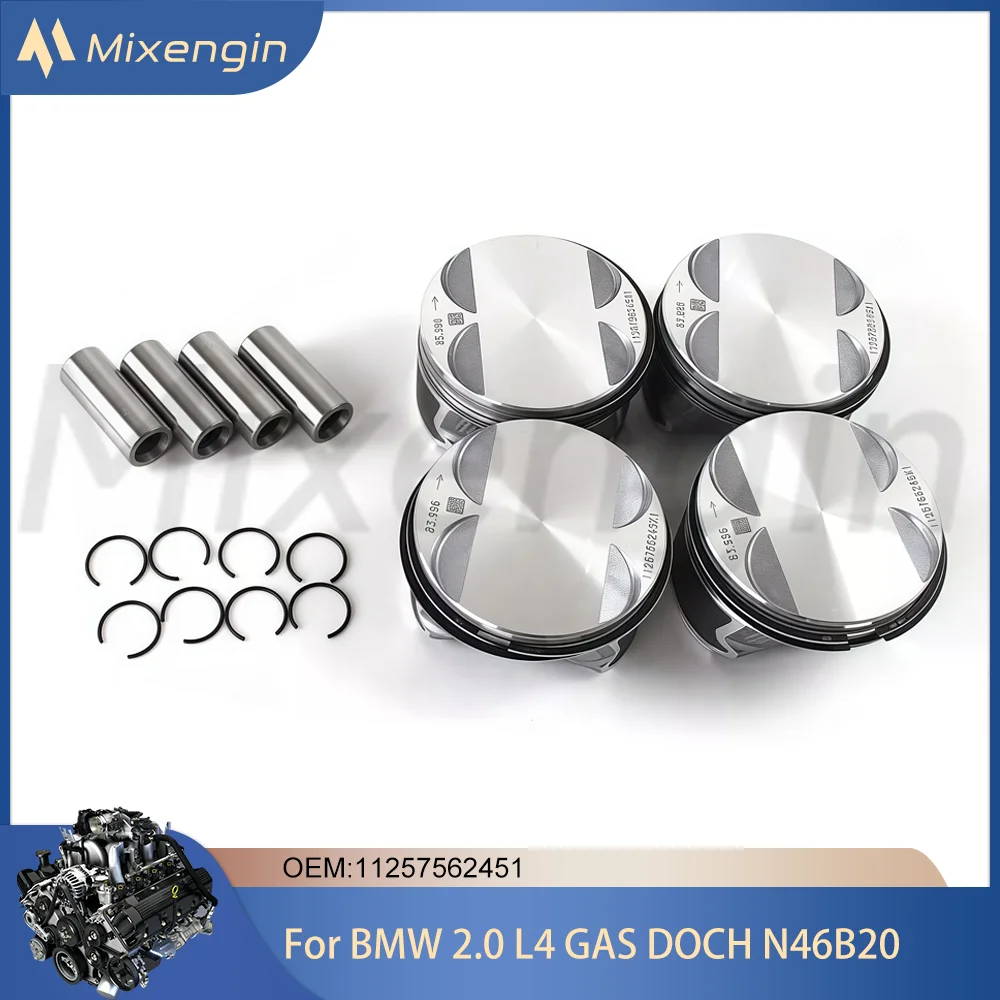 4pcs Engine Parts Pistons & rings Kit Fit BMW N46 2.0L L4 GAS DOHC For 118i 120i 318i 320i 520i X1 X3 Z4 2004-2015 11257562451