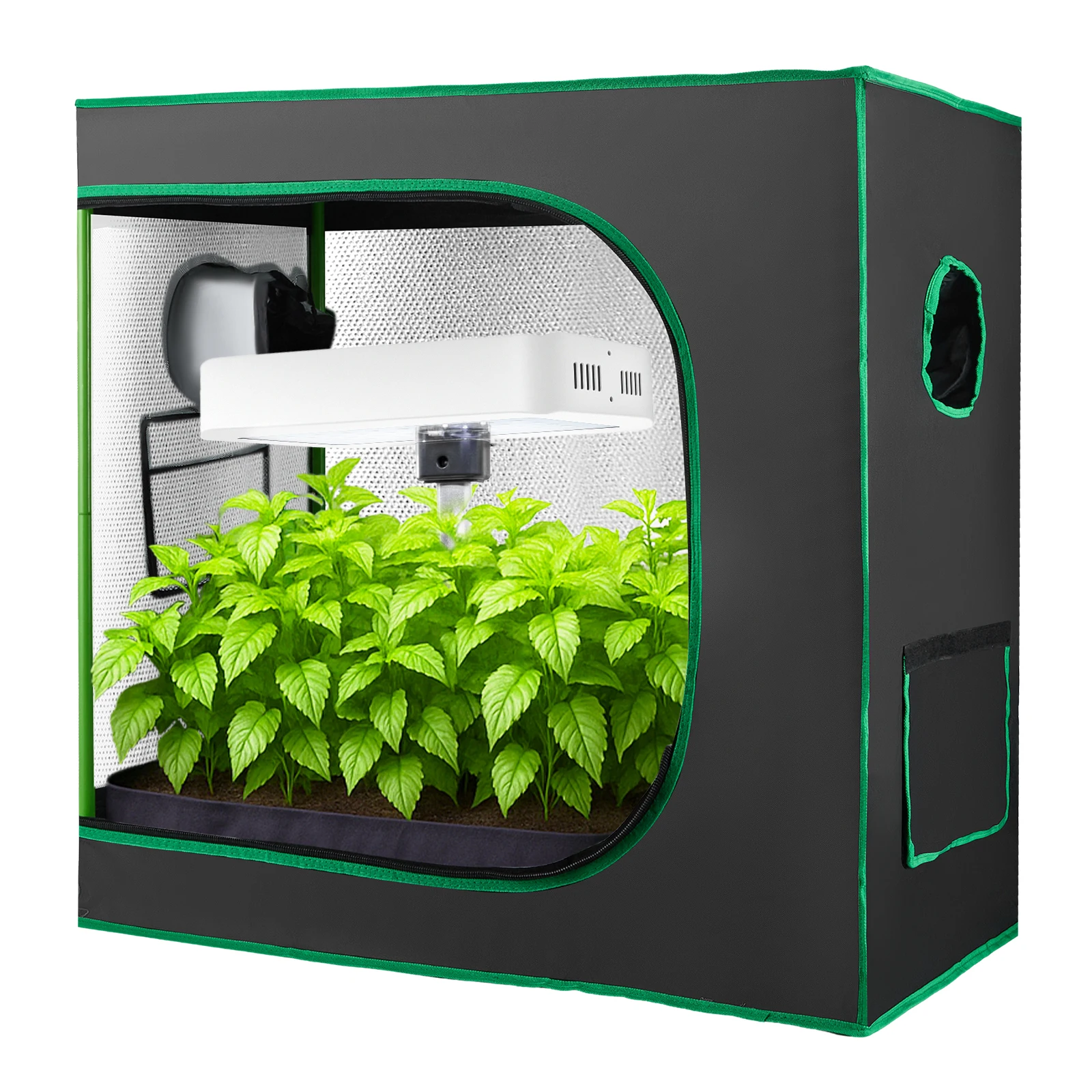 Tente de culture, petite tente de culture pour système hydroponique, tente de culture intérieure réfléchissante en Mylar 600D avec porte enroulable et feuille de base imperméable amovible, fenêtre d'observation et ports de ventilation, mini tente de culture hydroponique pour plantes, fleurs et herbes d'intérieur.