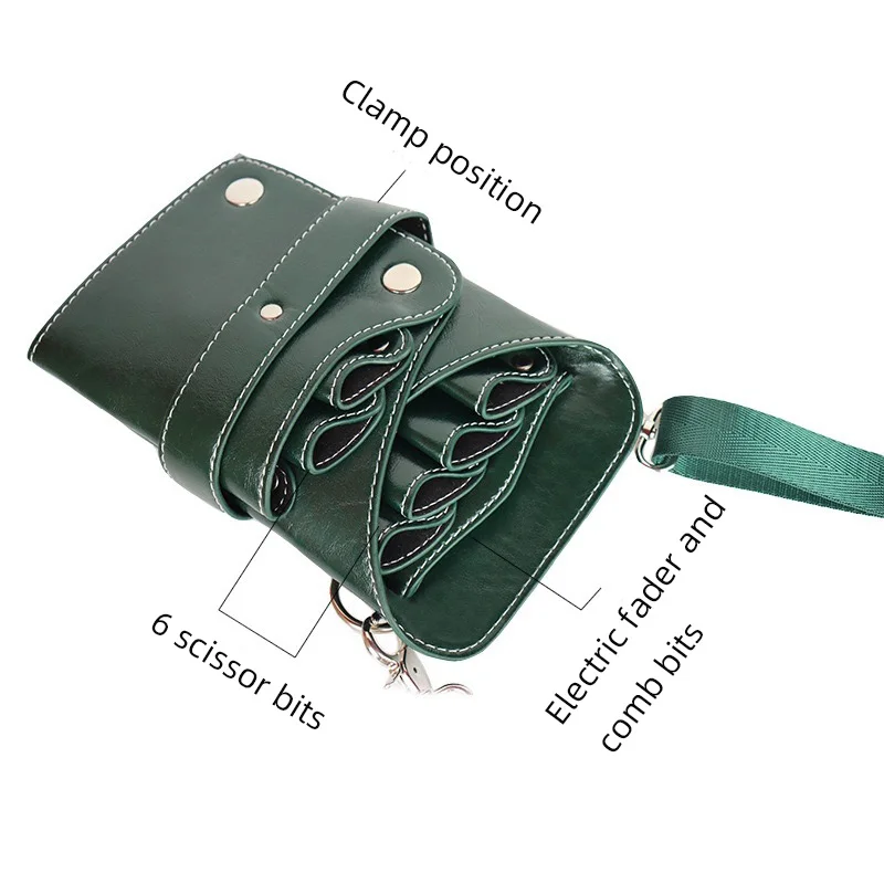 New PU Leather Fashion Hair Stylist Hair Kit Cross Body Belt Fanny Pack Scissors Hairpin Storage Bag