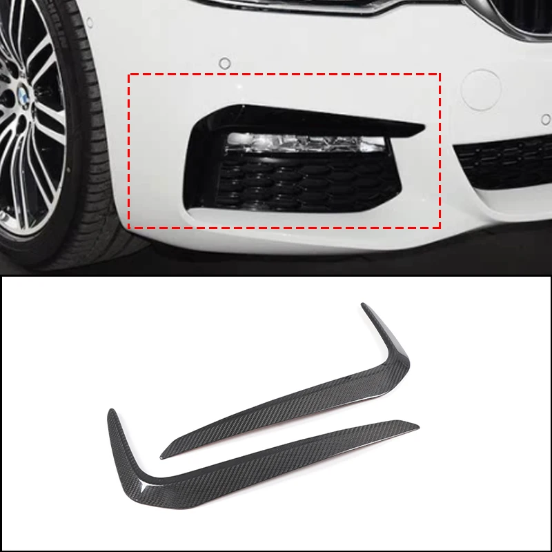 

For BMW 5 Series G30 2018-2020 Sports version Real carbon fiber Front Fog Lights Lamp Decoration Strip Eyelid Eyebrow Cover Trim