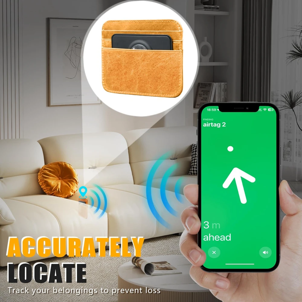 กระเป๋าสตางค์แบบบางสําหรับ Airtag ซิลิโคนนุ่มป้องกัน Anti-lost Card Tracker สําหรับ Air Tag สําหรับกระเป๋าถือ Man