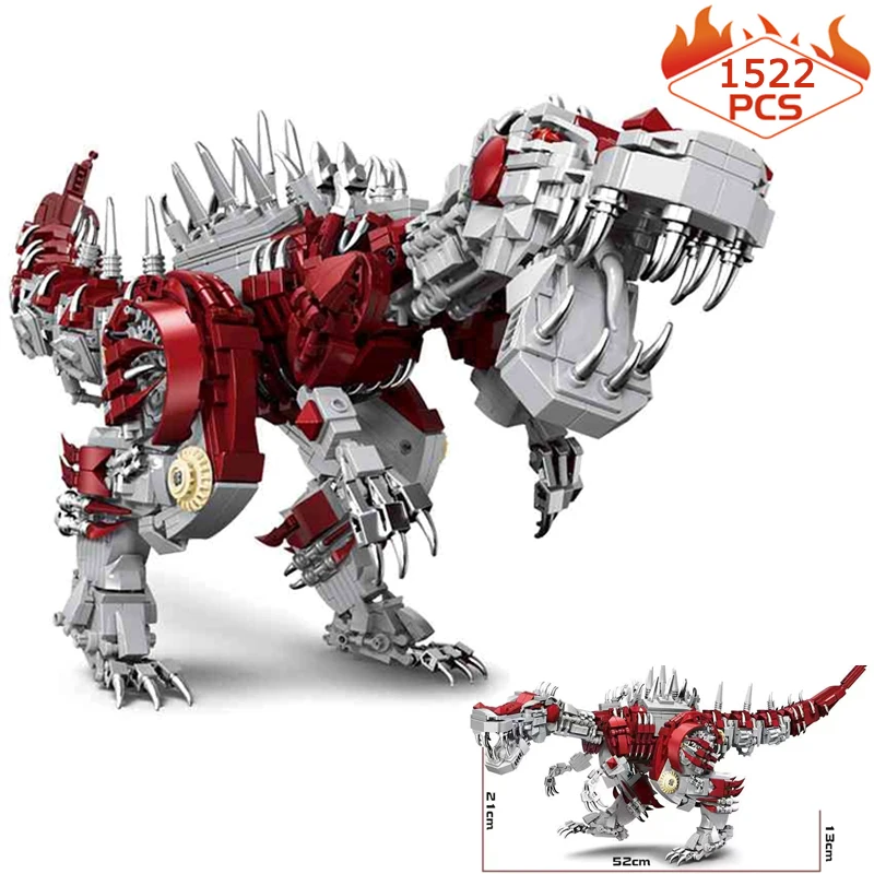 

Jurassic Park World Tyrannosaurus Rex Building Bolcks Ancient Mechanical Dinosaur Model Bricks Toys For Boy Birthday gift MOC