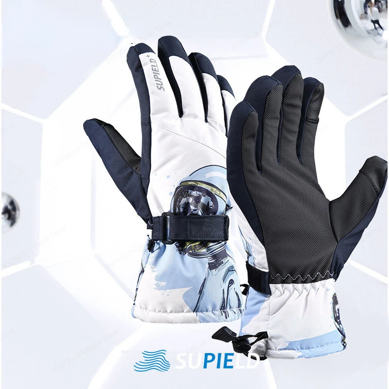 

SUPIELD Aerogel Ski Gloves Men Women Winter Hydrophobic Antifouling Touch Screen Gloves Outdoor Cold-Proof Warm Children