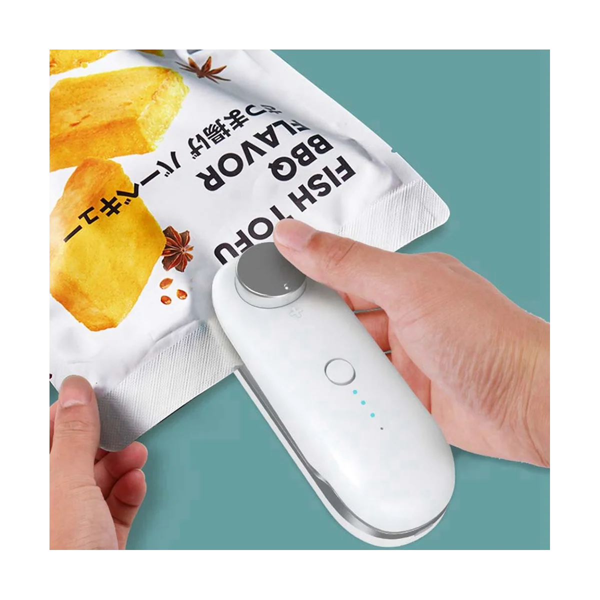 Sellador térmico portátil para bolsas, sellador de plástico para almacenamiento de alimentos, recargable por USB, con sello magnético