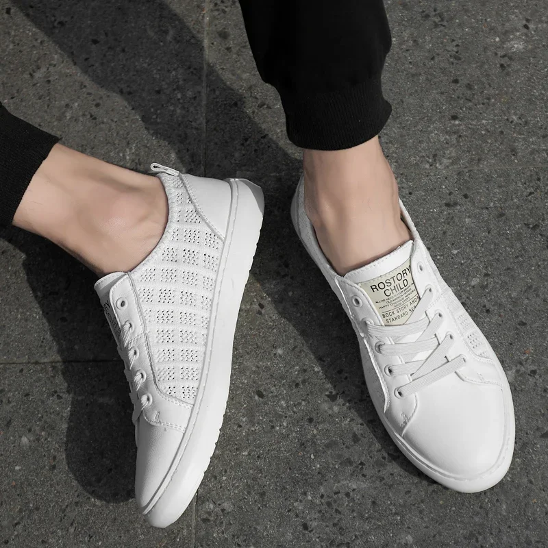 fashion mesh shoes men summer Mens Casual Shoe lace up Sneakers Breathable Comfortanle Shoes comfortable outdoor Man Shoes image 6