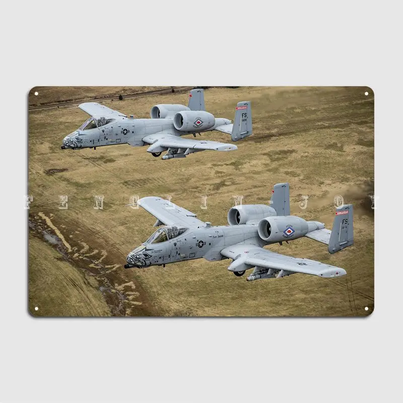 A10 Hunderbolts Warthog Metal Sign Pub Garage Wall Mural Classic Painting Décor Tin Sign Posters