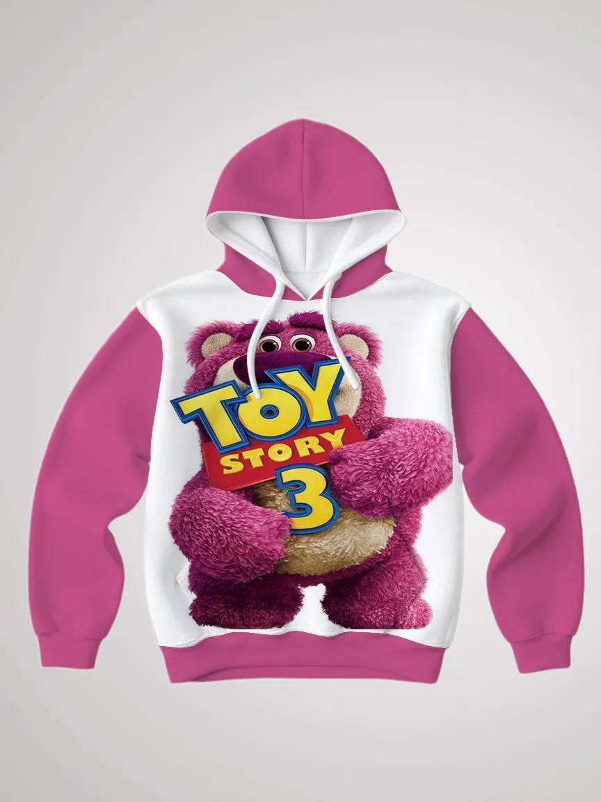 

2025 толстовки серии Rose Red, популярная анимация, клубничный медведь, элементы Диснея, 3D толстовки, костюм для родителей и детей для взрослых и детей