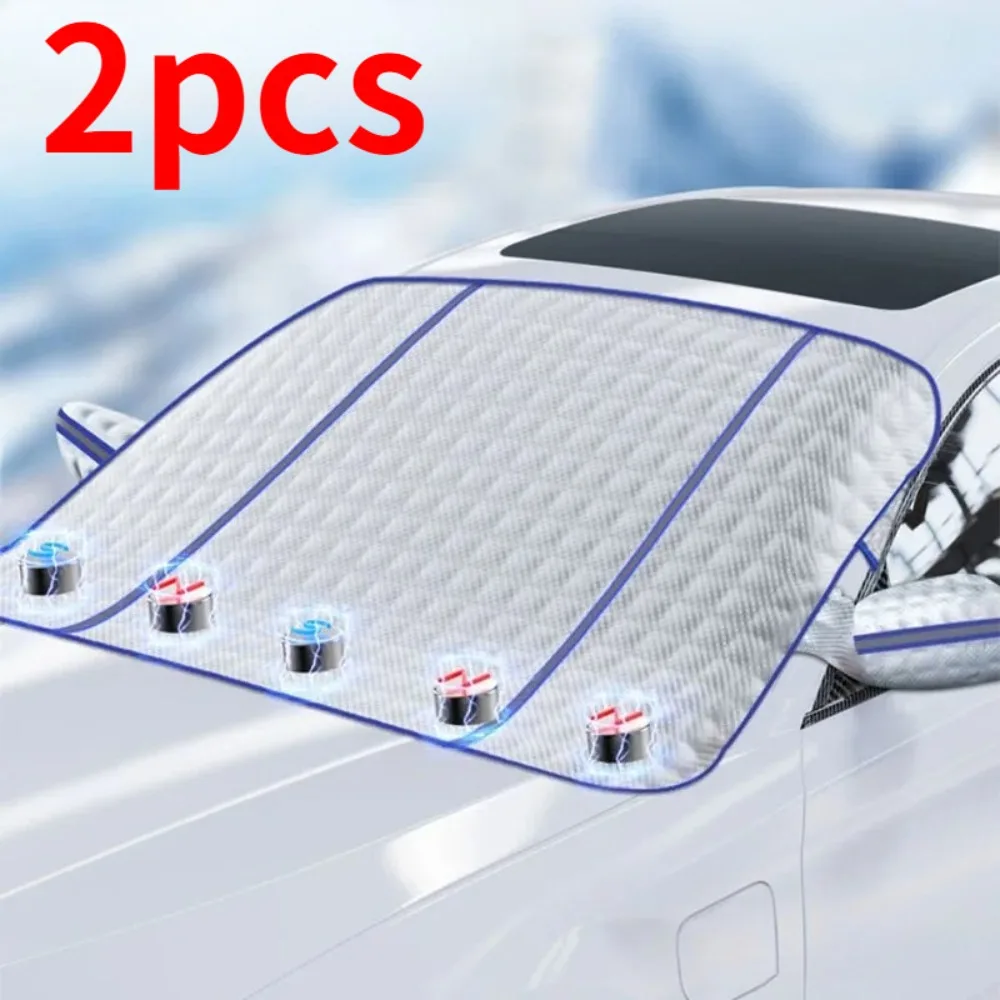 

Магнитный чехол на лобовое стекло автомобиля, всесезонная универсальная зимняя защита от снега и льда, внешний аксессуар, защита переднего лобового стекла