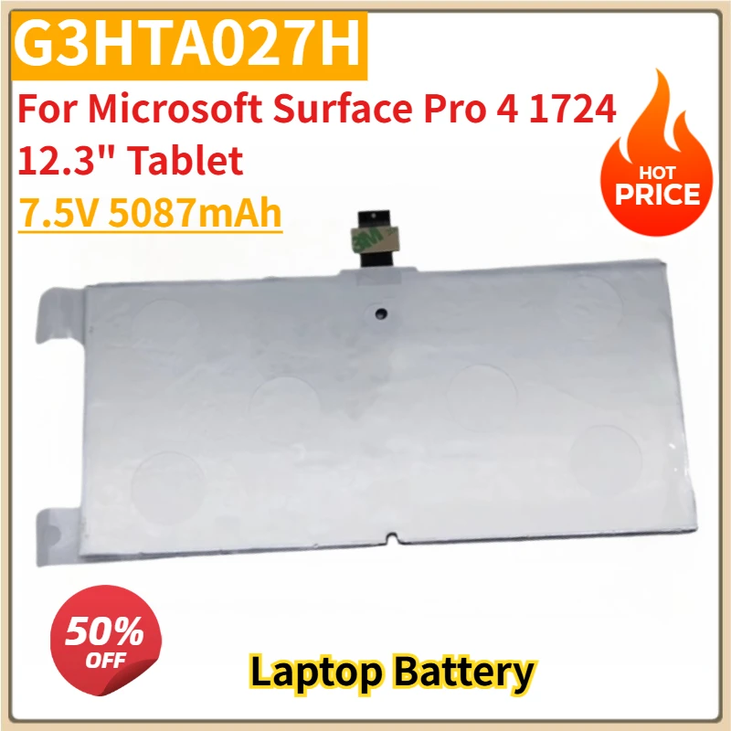 

New Replacement Laptop Battery 7.5V 5087mAh G3HTA027H For Microsoft Surface Pro 4 1724 12.3" Tablet